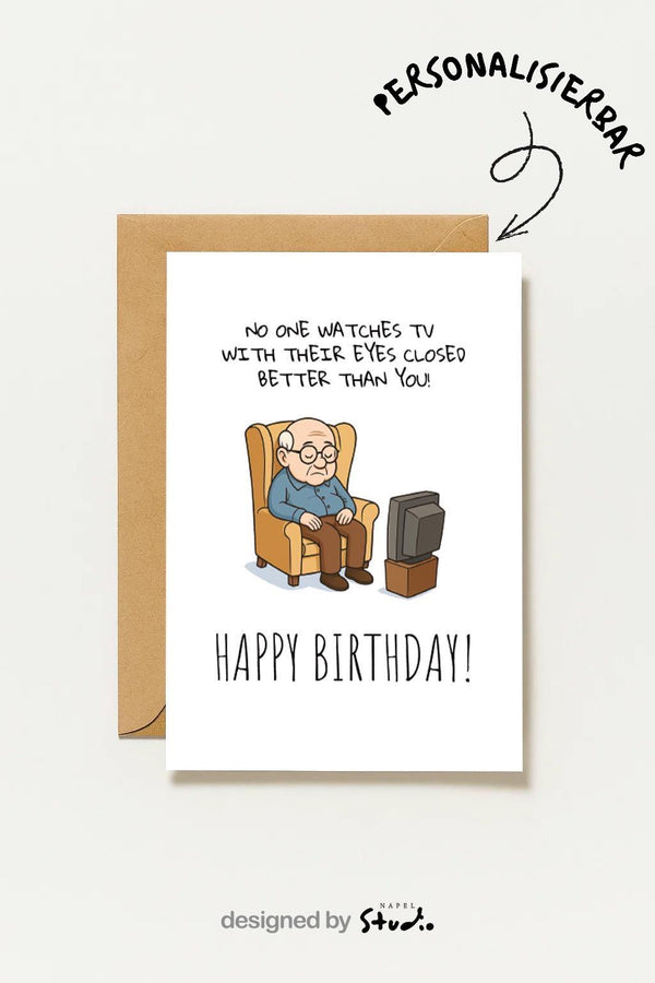Lustige Geburtstagskarte Mann Funny Birthday Tv Humor Für Opa Papa Freund Witzige Geburtstag