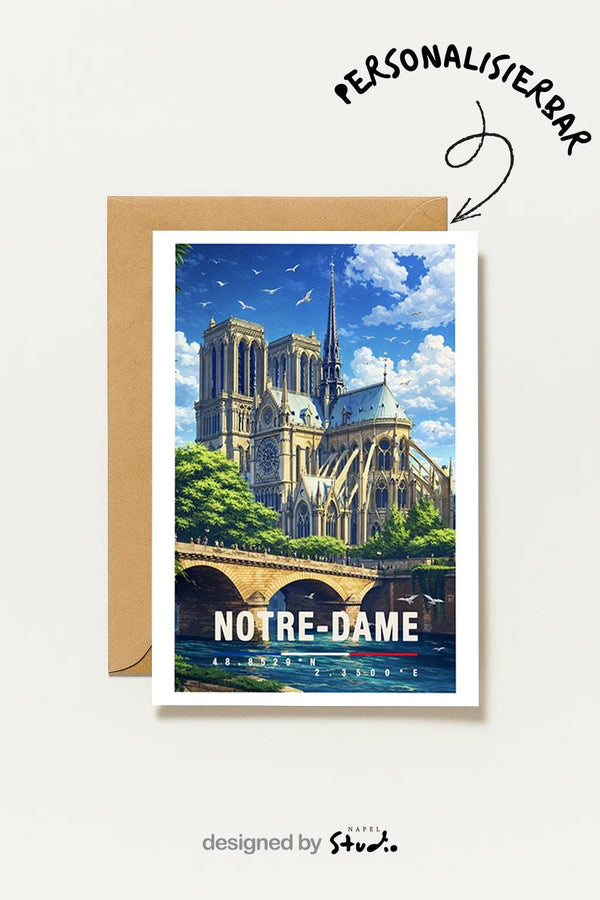 Postkarte Notre Dame Paris Reise Frankreich Mit Kathedrale Romantischer Städtegruß