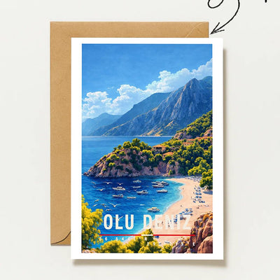 Postkarte Ölüdeniz Traumhafte Reise Türkei Mit Türkisblauem Meer, Strand & Bergkulisse