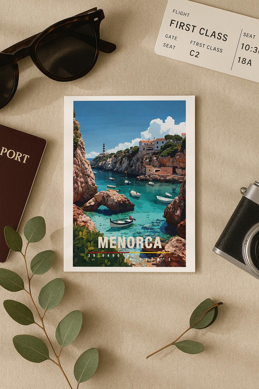 Illustration von Porto mit farbenfrohen Häusern, historischen Dächern und Blick auf die Altstadt. Die Szene wirkt lebendig und traditionell und vermittelt das typische Stadt- und Reisegefühl Nordportugals.