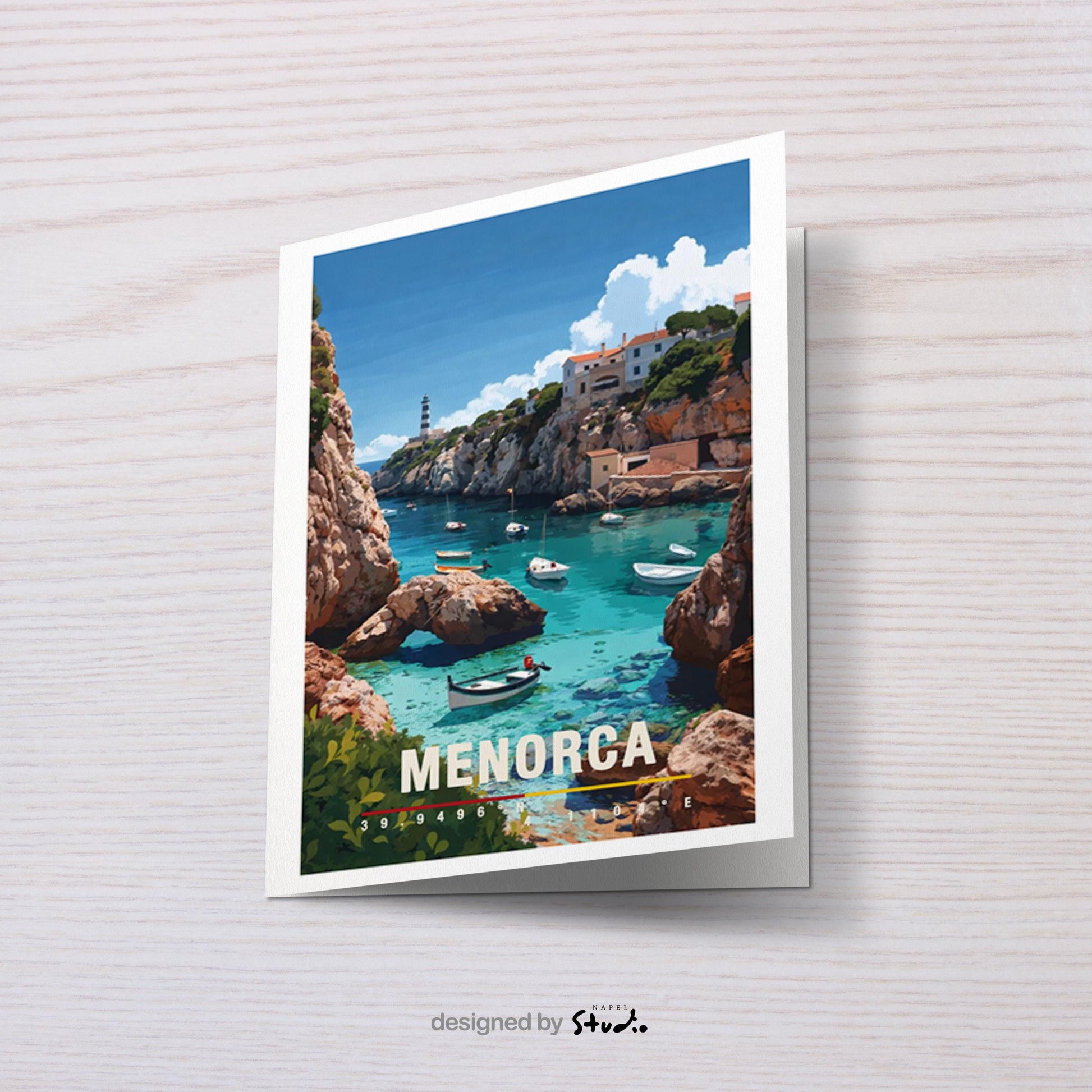 Illustration von Porto mit farbenfrohen Häusern, historischen Dächern und Blick auf die Altstadt. Die Szene wirkt lebendig und traditionell und vermittelt das typische Stadt- und Reisegefühl Nordportugals.