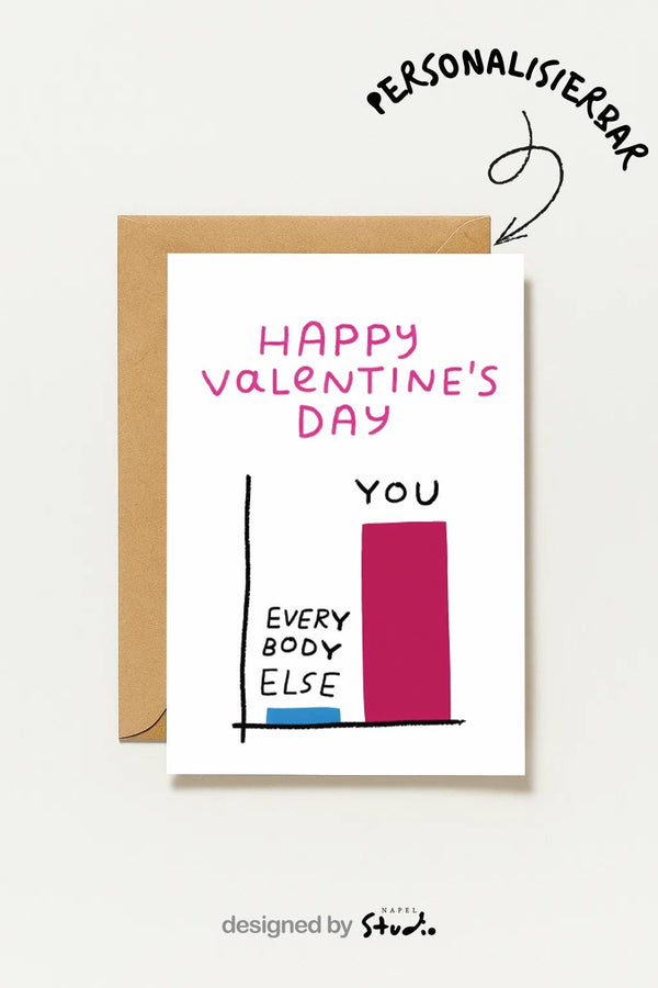 Valentinstag Lustig Humorvolle Valentine’s Day „you Vs Everybody Else“ Modern & Frech Liebeskarte Für Paare