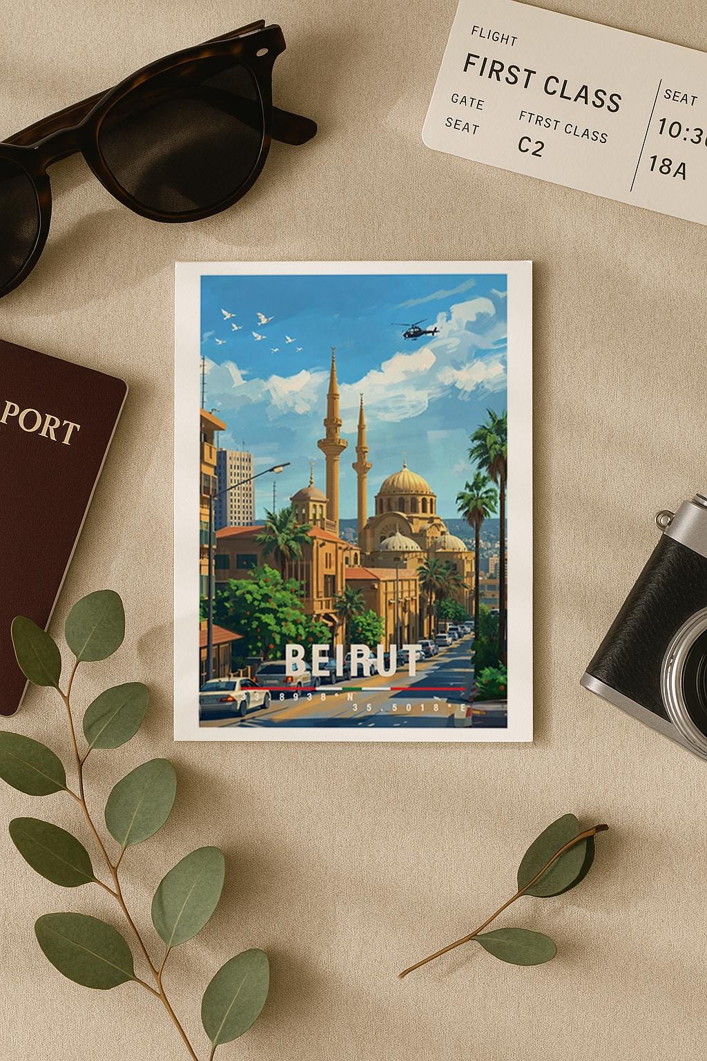 Postkarte Beirut Stimmungsvolle Reise Aus Dem Libanon Mit Mediterraner Stadt, Kultur & Orientalischem Flair
