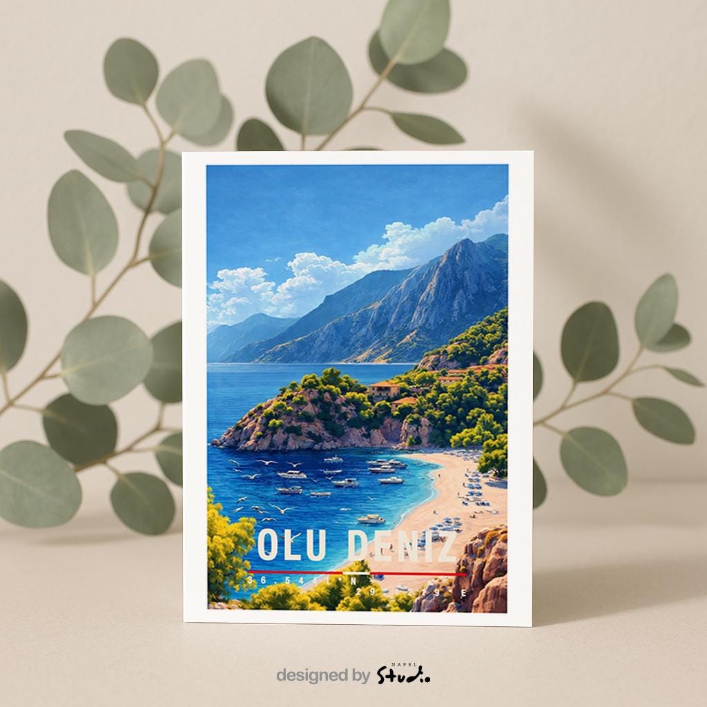 Postkarte Ölüdeniz Traumhafte Reise Türkei Mit Türkisblauem Meer, Strand & Bergkulisse