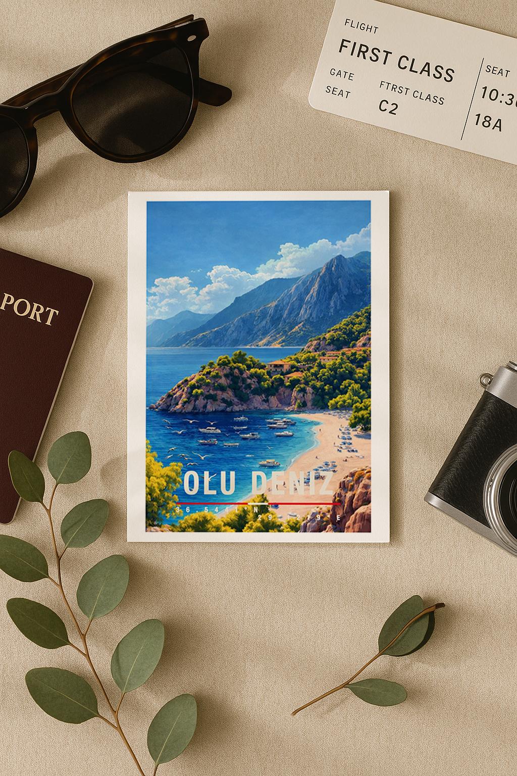 Postkarte Ölüdeniz Traumhafte Reise Türkei Mit Türkisblauem Meer, Strand & Bergkulisse