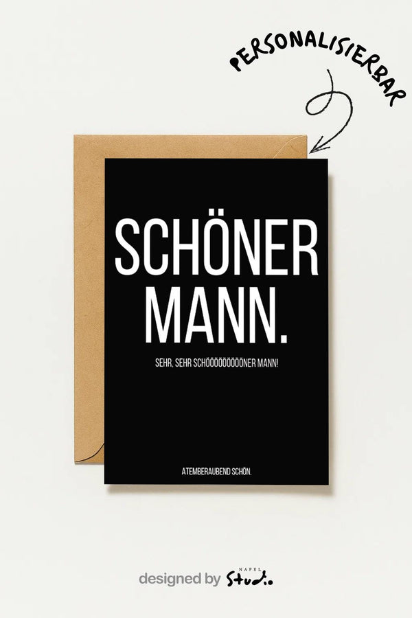 Postkarte Lustige Schöner Mann, Geschenk Für Männer, Geschenk Partner, Freund Geschenk, Bruder Geschenk, Vater Geschenk, Onkel Geschenk