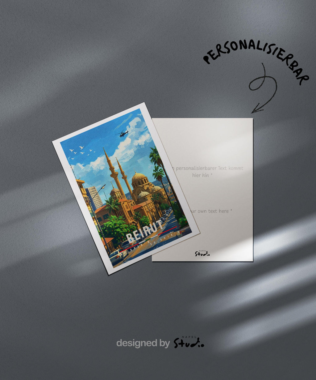 Postkarte Beirut Stimmungsvolle Reise Aus Dem Libanon Mit Mediterraner Stadt, Kultur & Orientalischem Flair