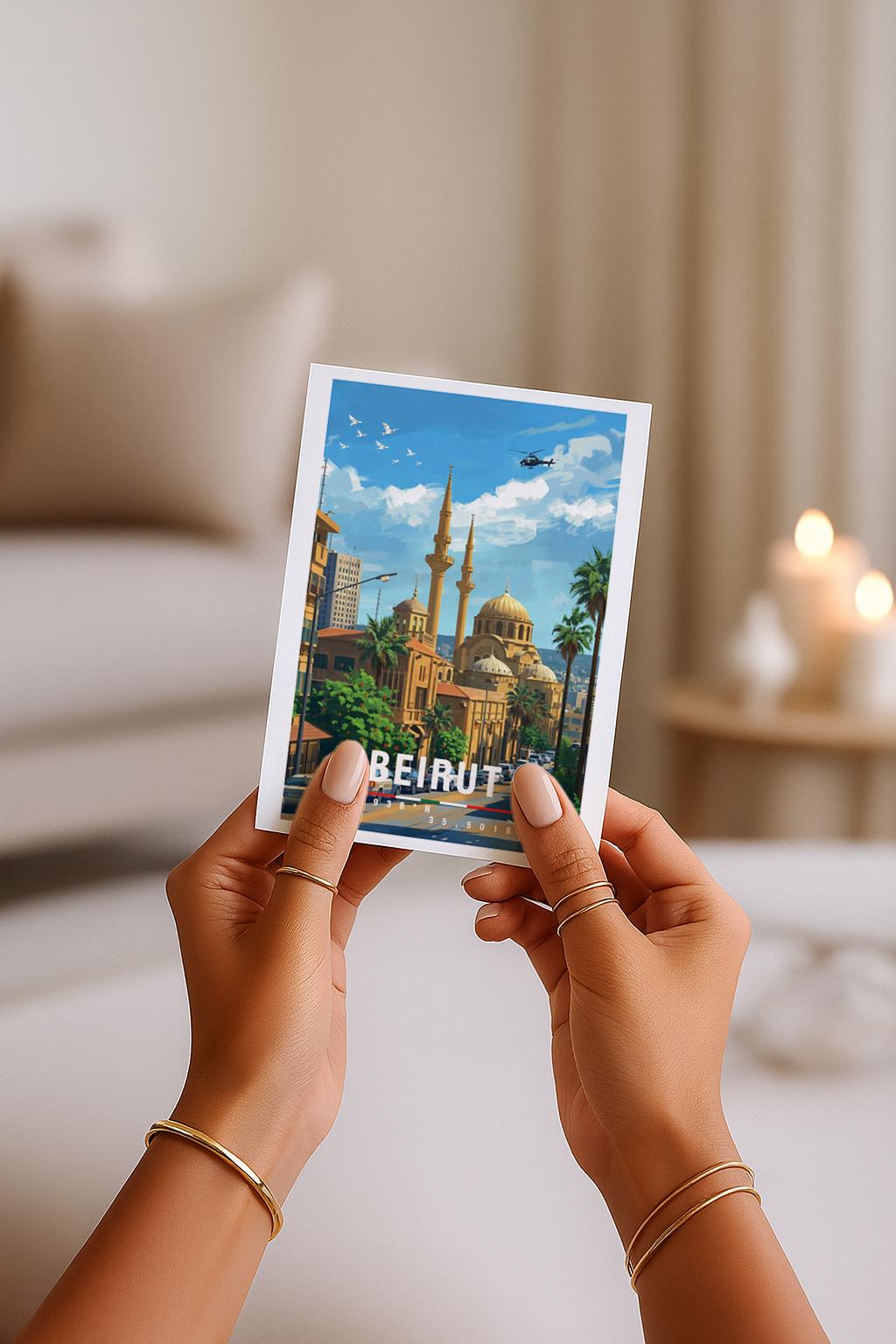 Postkarte Beirut Stimmungsvolle Reise Aus Dem Libanon Mit Mediterraner Stadt, Kultur & Orientalischem Flair