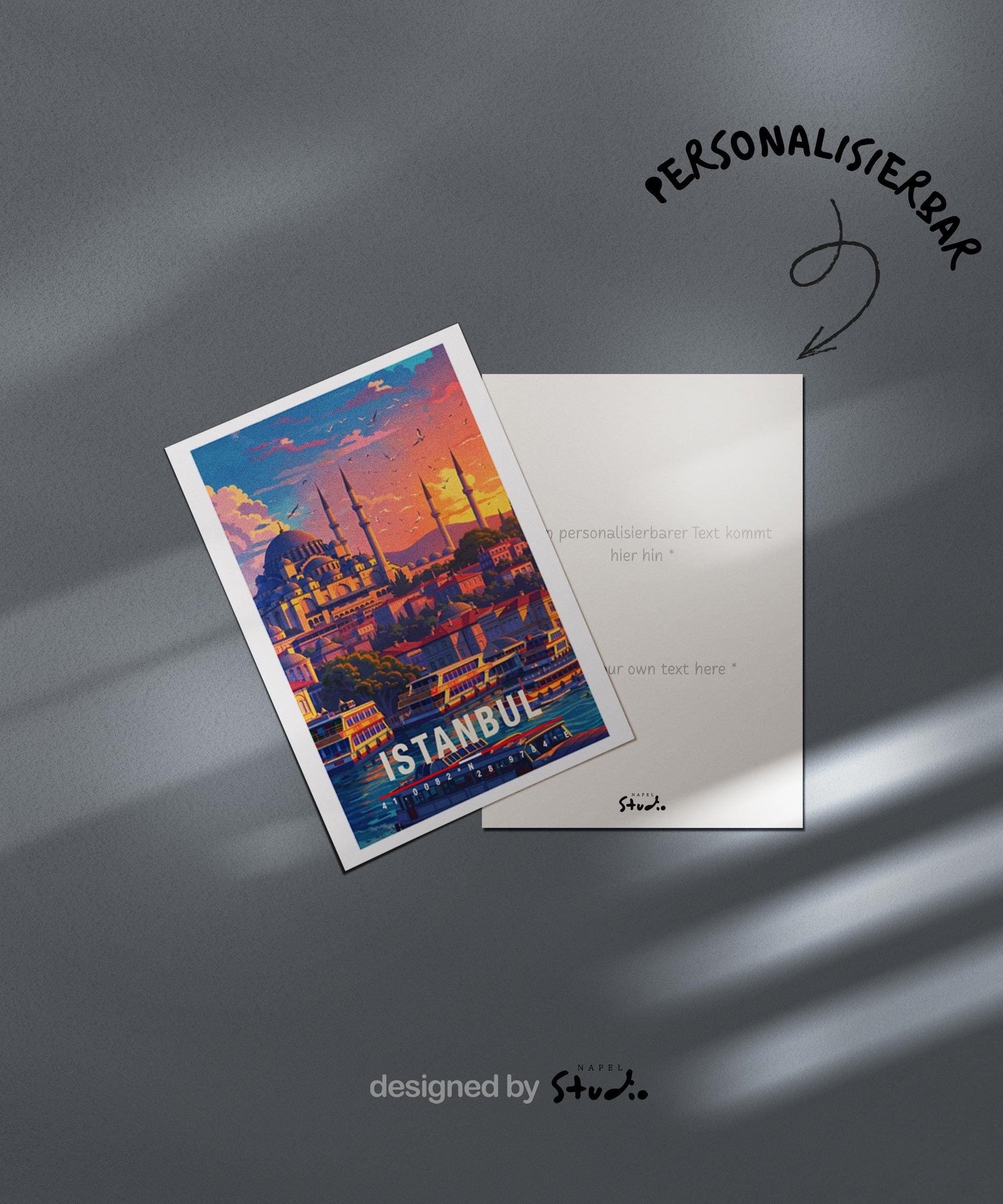 Postkarte Istanbul Illustrierte Reise Türkei Mit Moscheen, Bosporus, Altstadt & Orientalischem Charme