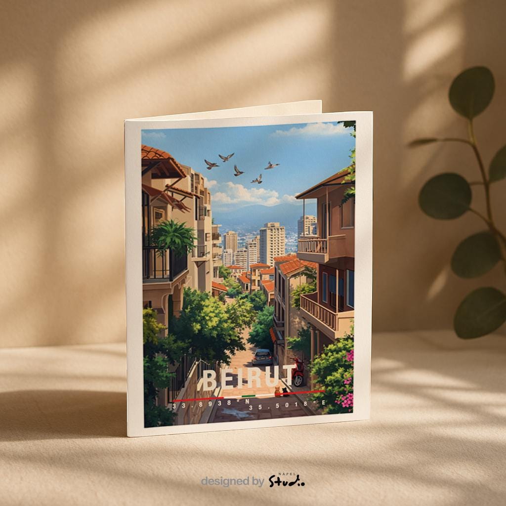 Grußkarte Malta | A6 Reisekarte | Urlaubskarte mit Blumen und Meer | Sommerkarte Mittelmeer | Geschenkidee für Reiseliebhaber | Architektur