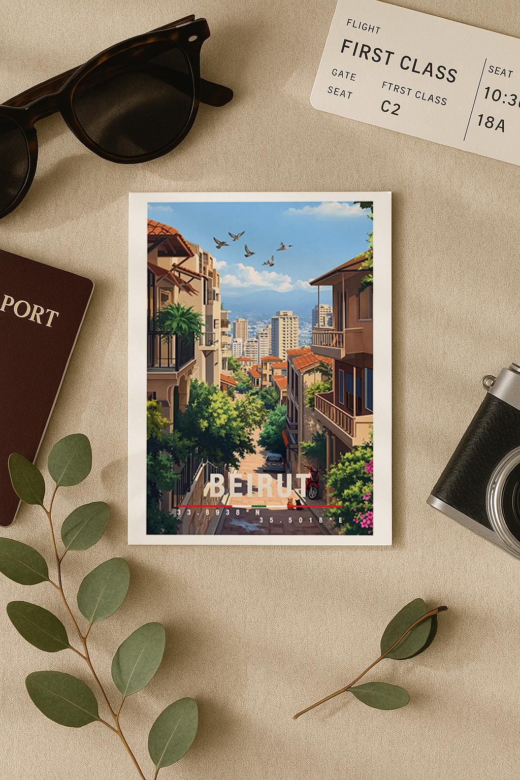 Postkarte Beirut Besondere Reise Aus Dem Libanon Für Weltenbummler, Heimatliebe & Fernweh Fans