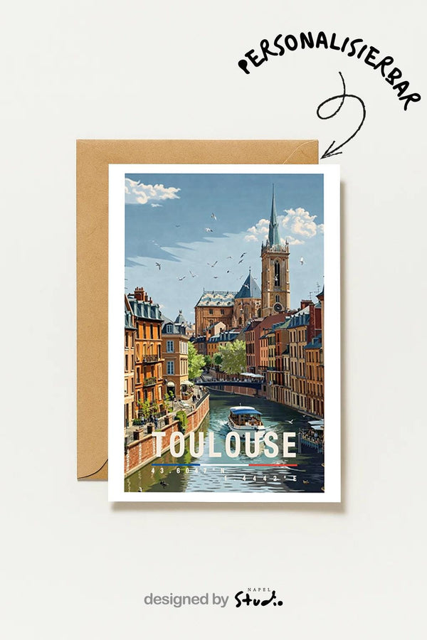 Postkarte Toulouse, Frankreich Stadtmotiv, Reise Frankreich, Städtegruß , Geschenk Für Reisefans