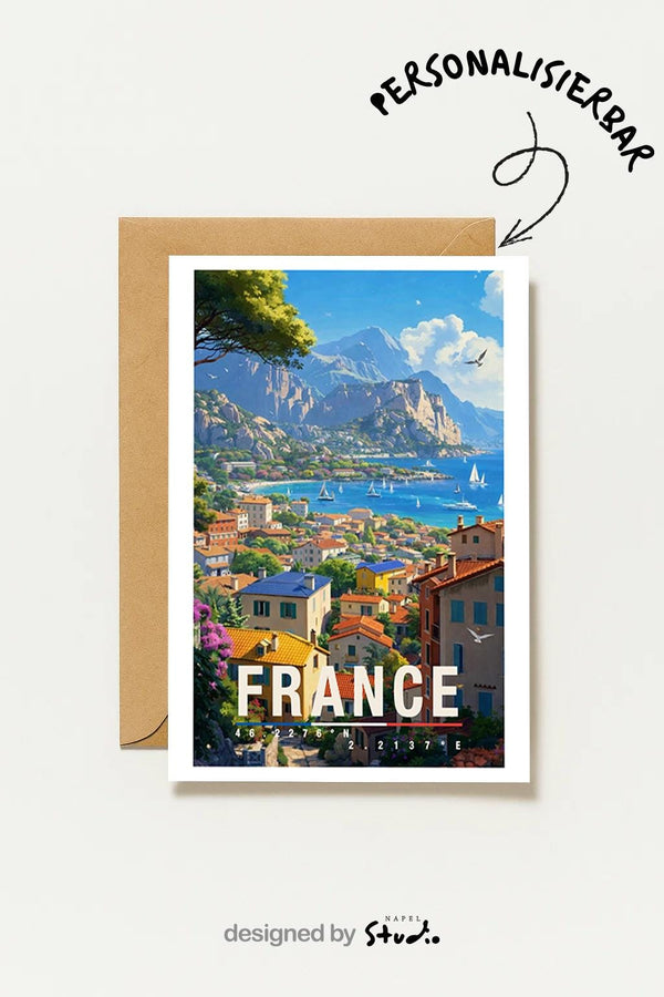 Postkarte Frankreich , Landschafts Frankreich, Reise Europa, Küstenmotiv, Natur