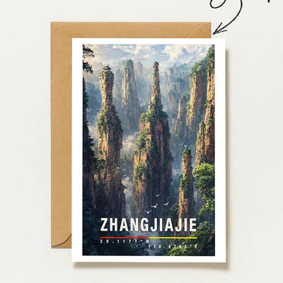Postkarte Zhangjiajie Schwebende Berge & Felslandschaft China