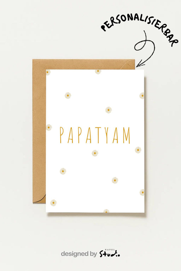 Papatyam Grußkarte | Minimalistische Blumen Karte mit Gänseblümchen Türkische Karte