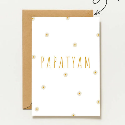 Papatyam Grußkarte | Minimalistische Blumen Karte mit Gänseblümchen Türkische Karte