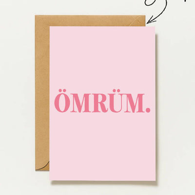 Ömrüm Grußkarte | Romantische türkische Liebeskarte minimalistisch