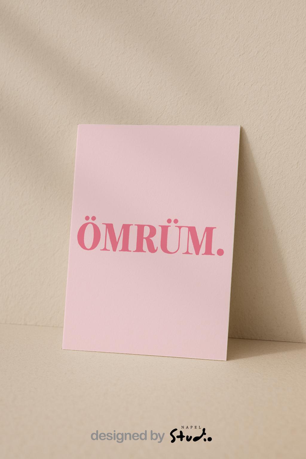 Ömrüm Grußkarte | Romantische türkische Liebeskarte minimalistisch