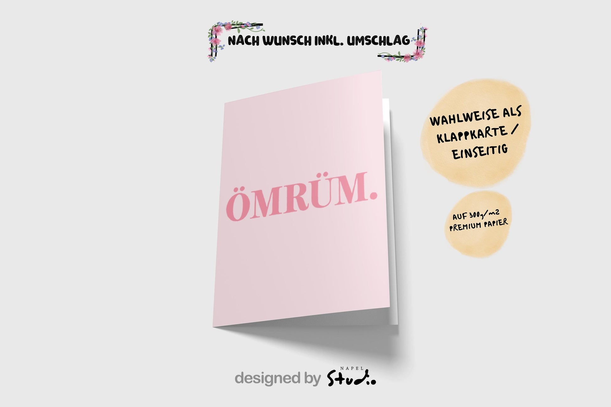 Ömrüm Grußkarte | Romantische türkische Liebeskarte minimalistisch
