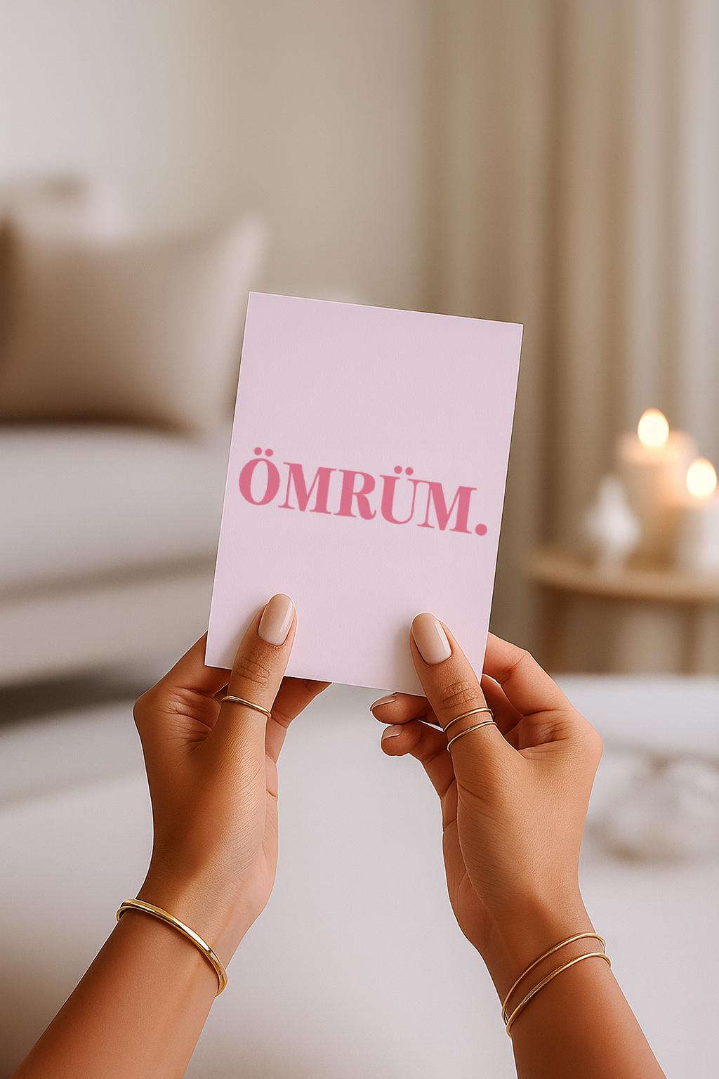 Ömrüm Grußkarte | Romantische türkische Liebeskarte minimalistisch