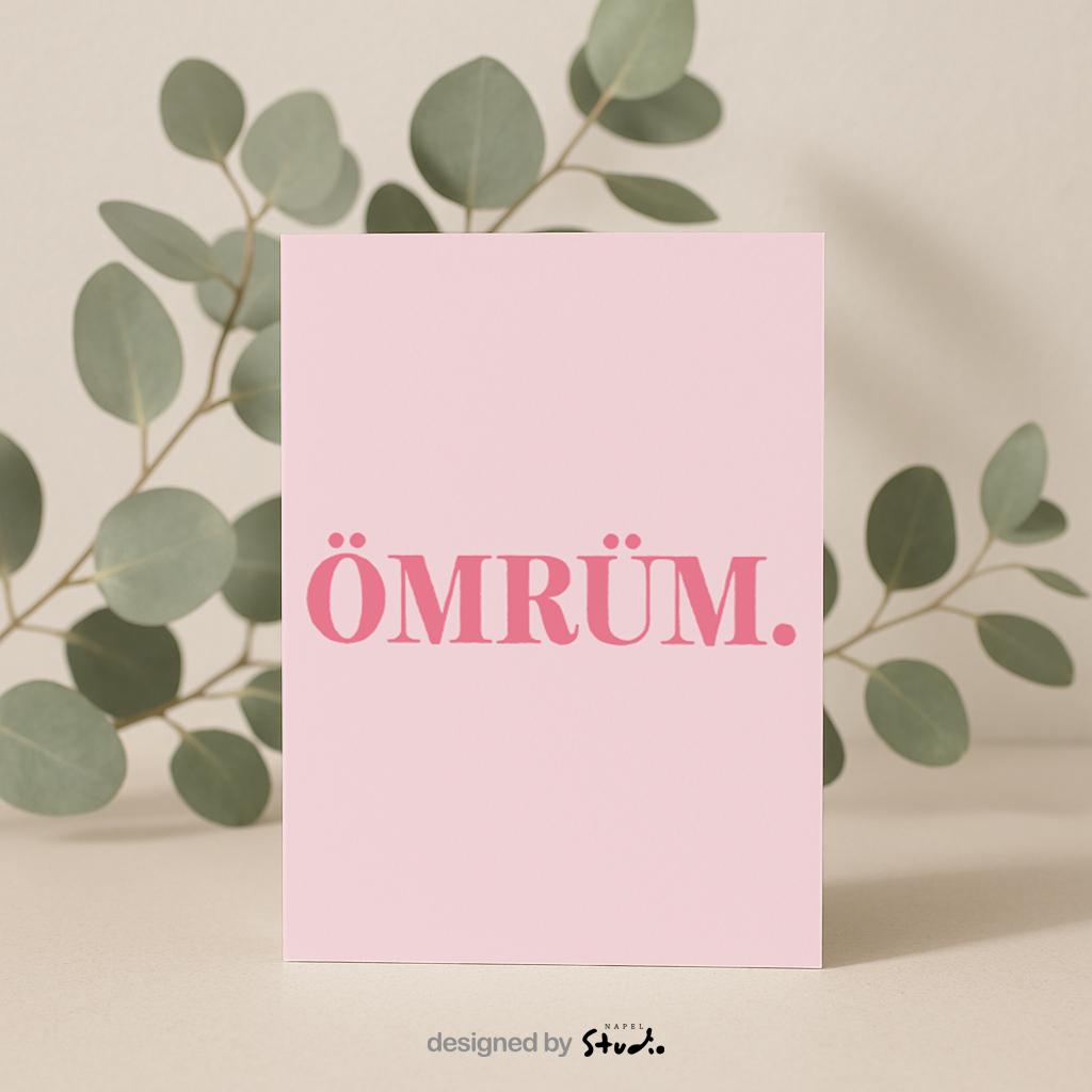 Ömrüm Grußkarte | Romantische türkische Liebeskarte minimalistisch