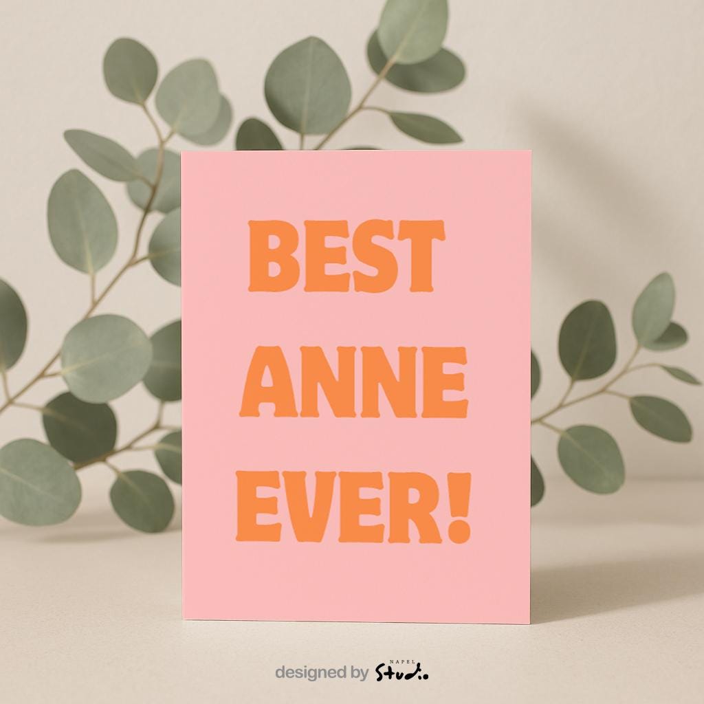 Best Anne Ever Grußkarte | Liebevolle Karte für Mütter, Muttertag, Geburtstag Türkische Karte für Mütter