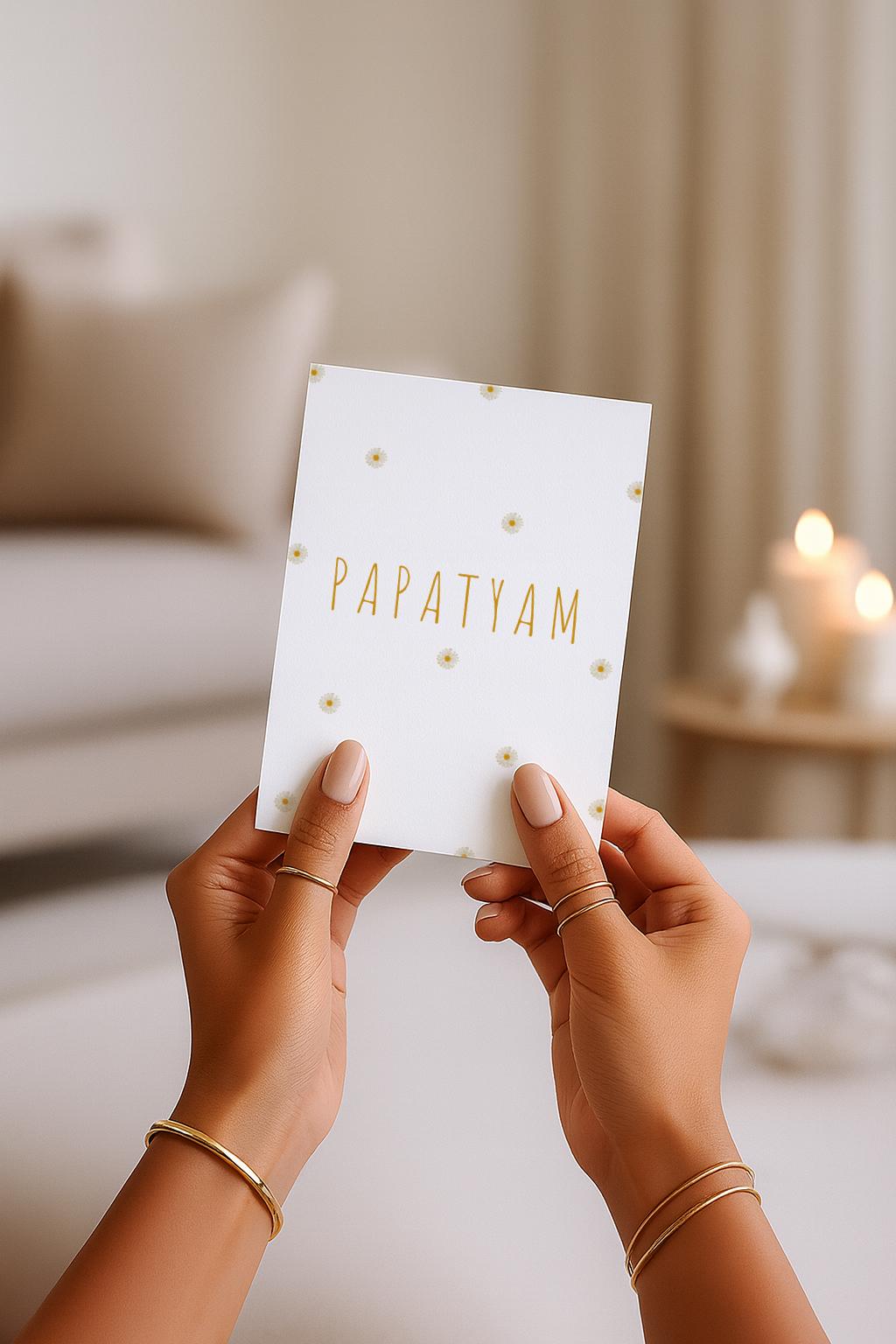 Papatyam Grußkarte | Minimalistische Blumen Karte mit Gänseblümchen Türkische Karte