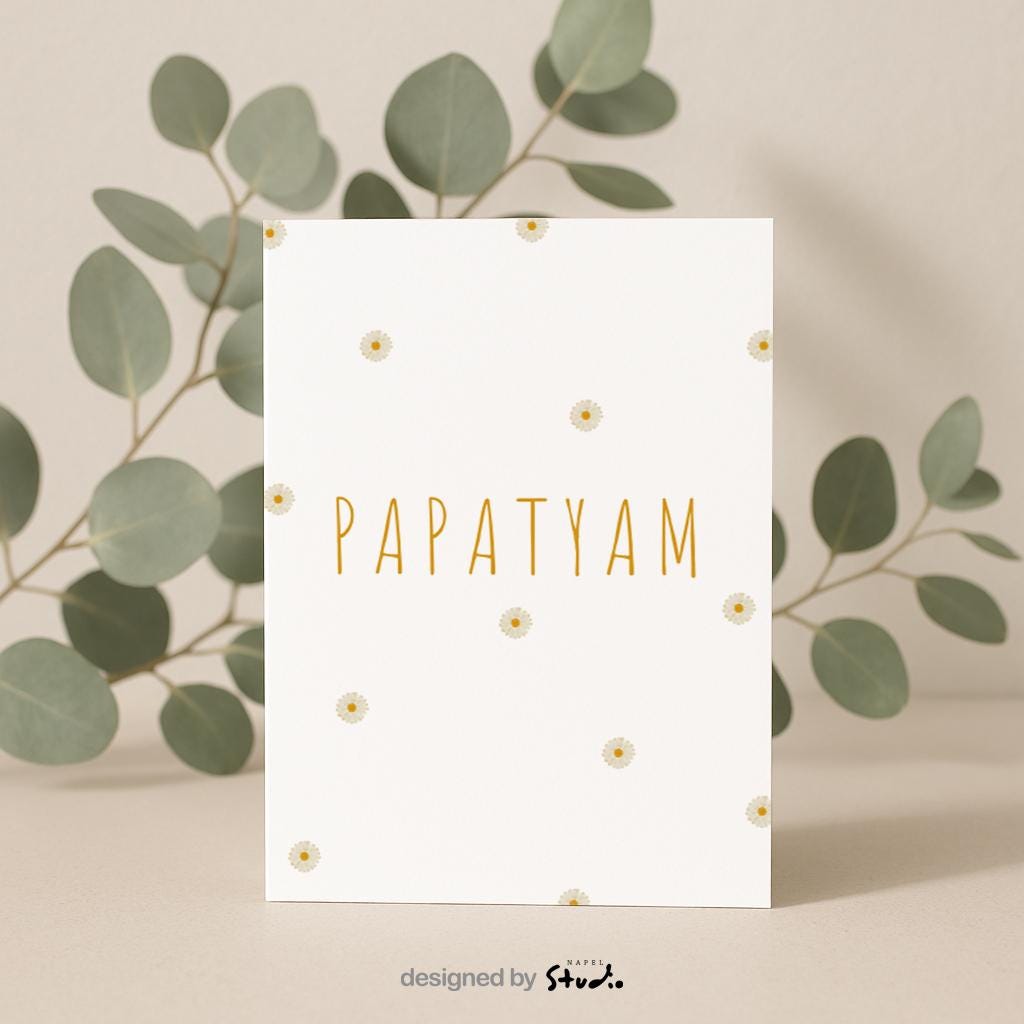 Papatyam Grußkarte | Minimalistische Blumen Karte mit Gänseblümchen Türkische Karte