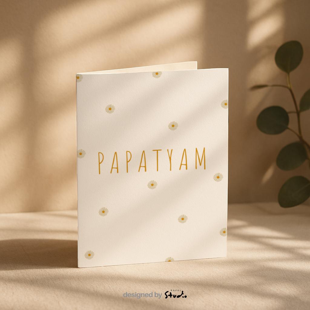 Papatyam Grußkarte | Minimalistische Blumen Karte mit Gänseblümchen Türkische Karte