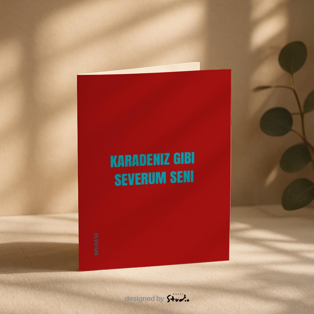 Karadeniz Gibi Severum Seni Grußkarte | Karadeniz Trabzon Liebeskarte minimalistisch