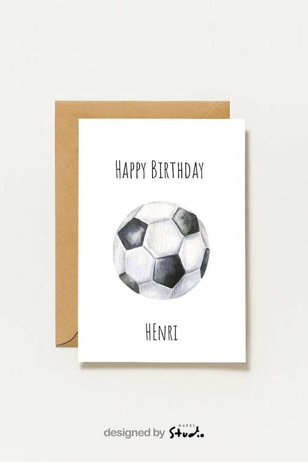 Carte d'anniversaire sur le thème du football | Joyeux anniversaire (Personnalisable)
