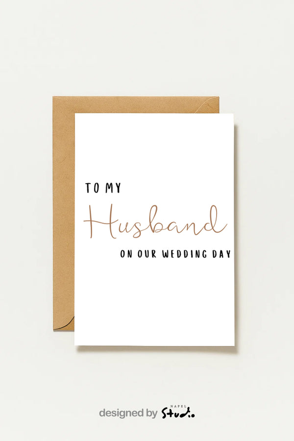 À mon mari le jour de notre mariage | Carte de mariage pour le marié
