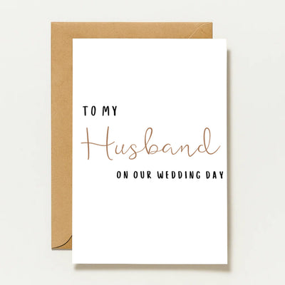 À mon mari le jour de notre mariage | Carte de mariage pour le marié
