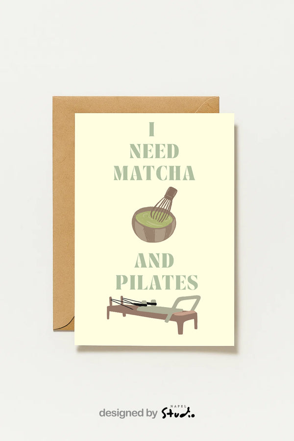 Matcha Pilates Lustige Fitness Glückwunschkarte
