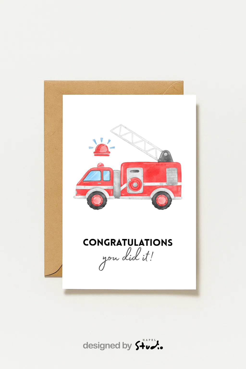 Feuerwehr Glückwunschkarte | Karte zur Prüfung, Geburtstag oder Erfolg