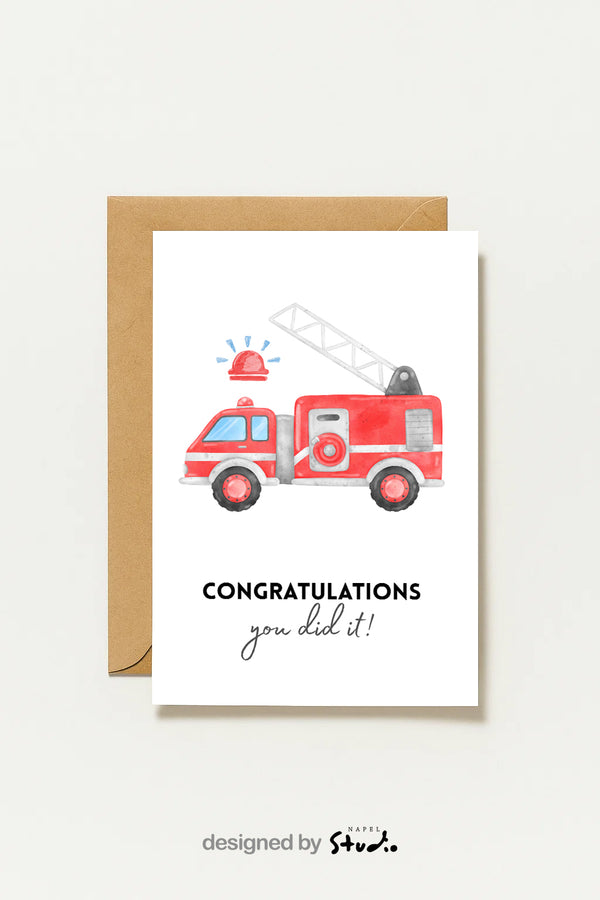 Feuerwehr Glückwunschkarte Zur Prüfung, Geburtstag Oder Erfolg