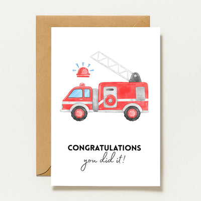 Feuerwehr Glückwunschkarte Zur Prüfung, Geburtstag Oder Erfolg