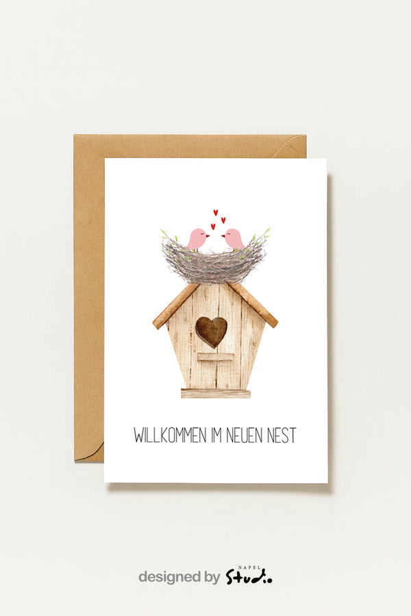Postkarte Willkommen Im Neuen Nest Zur Einweihung