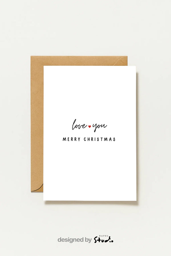 Love You Merry Christmas Weihnachtskarte