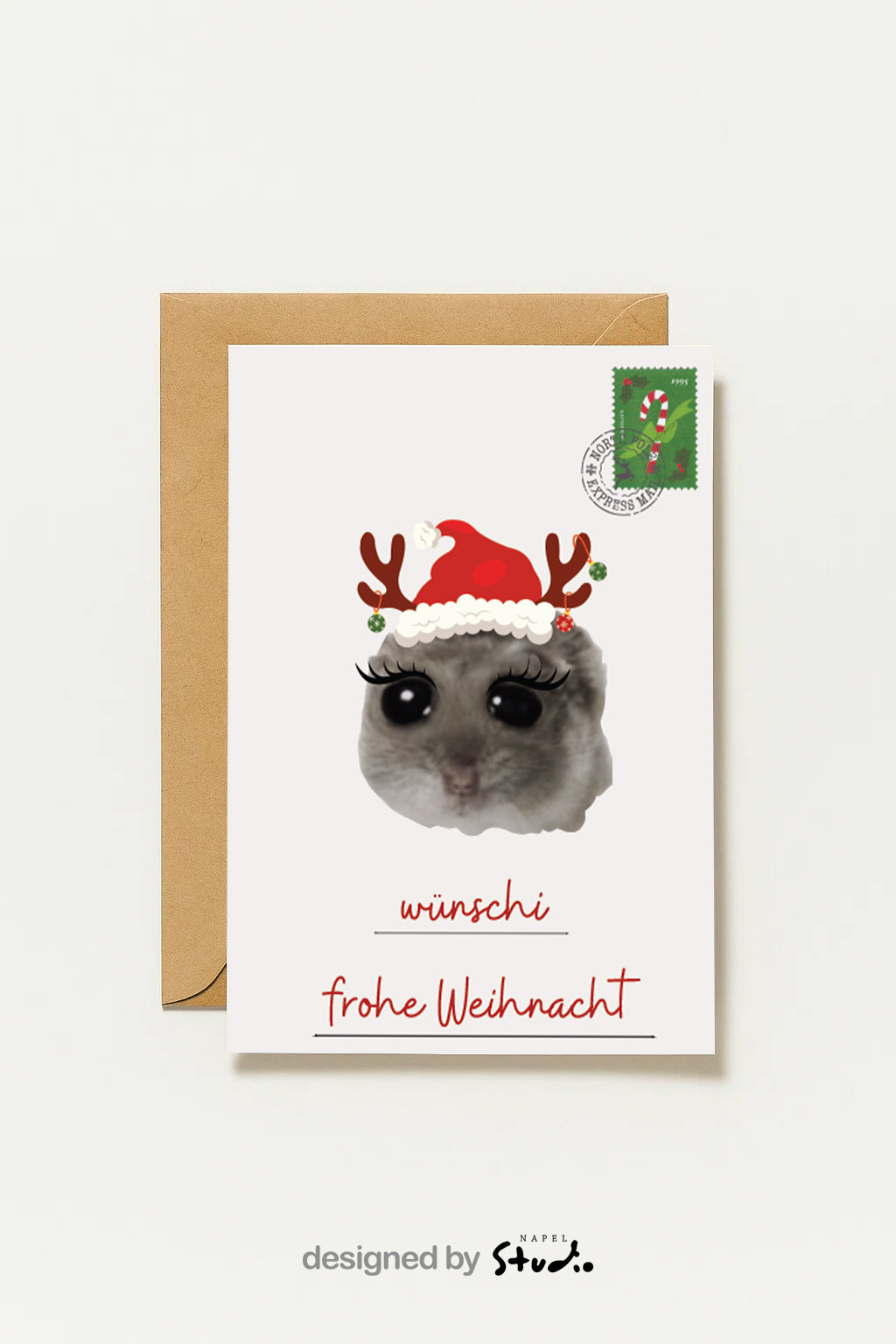 Wünschi Frohe Weihnacht Weihnachtskarte Hamster