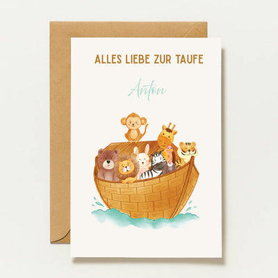 Carte de baptême personnalisée | Meilleurs vœux pour le baptême