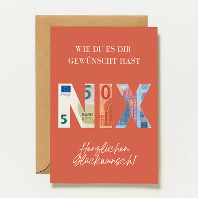 Carte d'argent humoristique NIX | Carte d'anniversaire humoristique