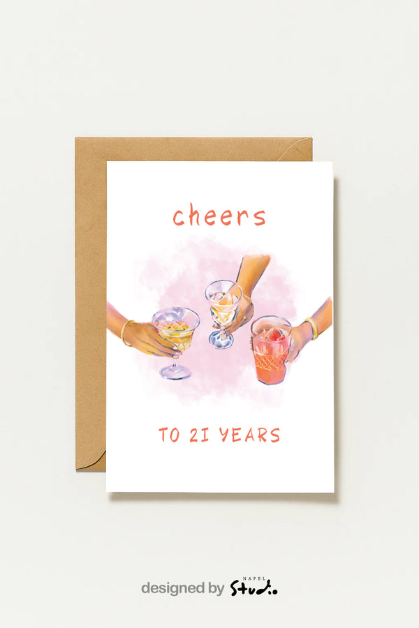 Geburtstagskarte Cheers To 21 Years