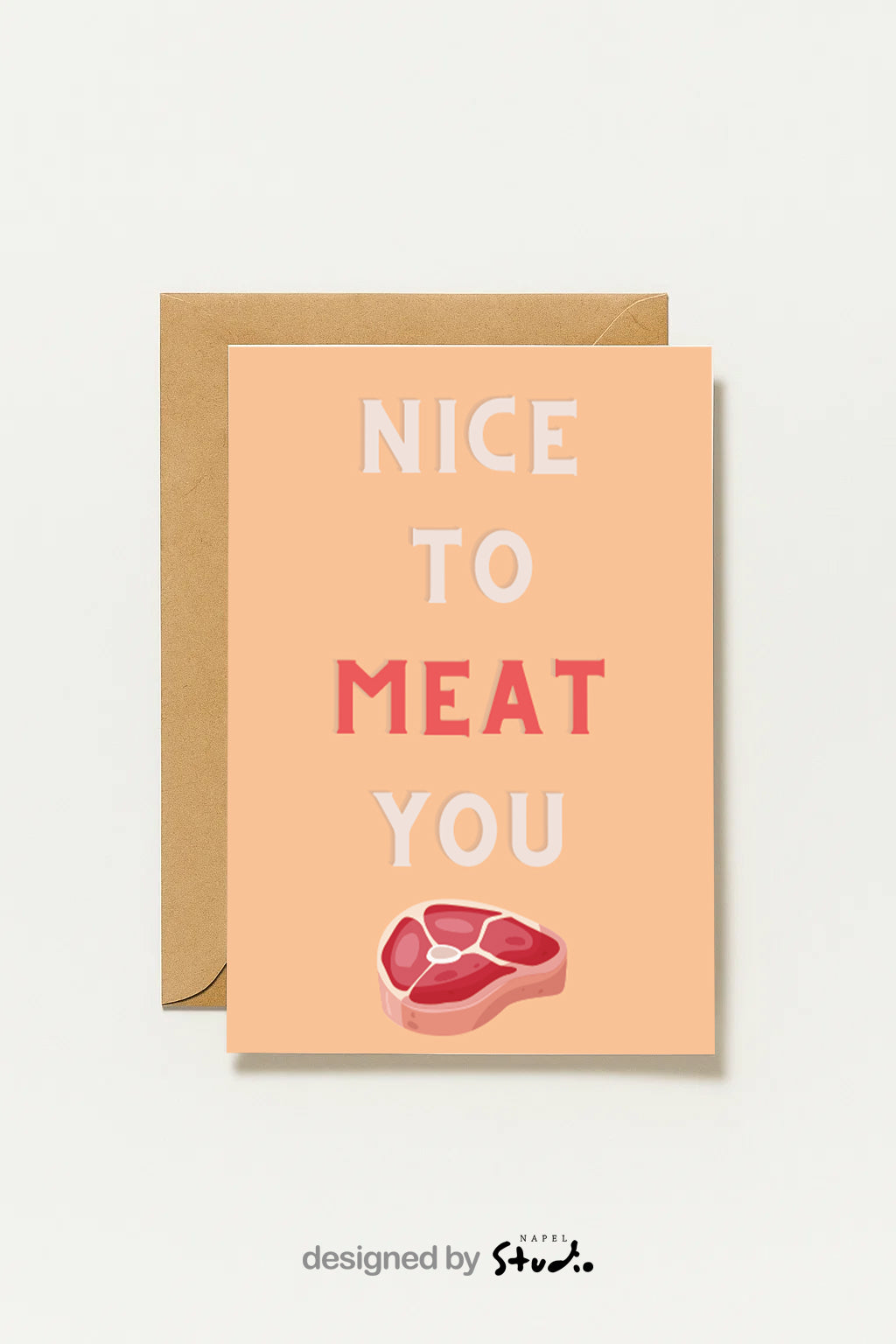 Postkarte Humorvolle Nice To Meat You
