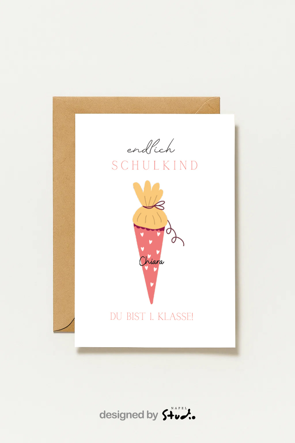 Enfin un écolier ! | Carte personnalisable pour le premier jour d'école