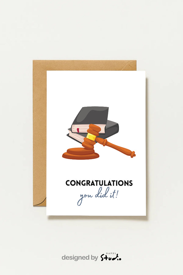 Glückwunschkarte Jura Abschluss Congratulations You Did It!