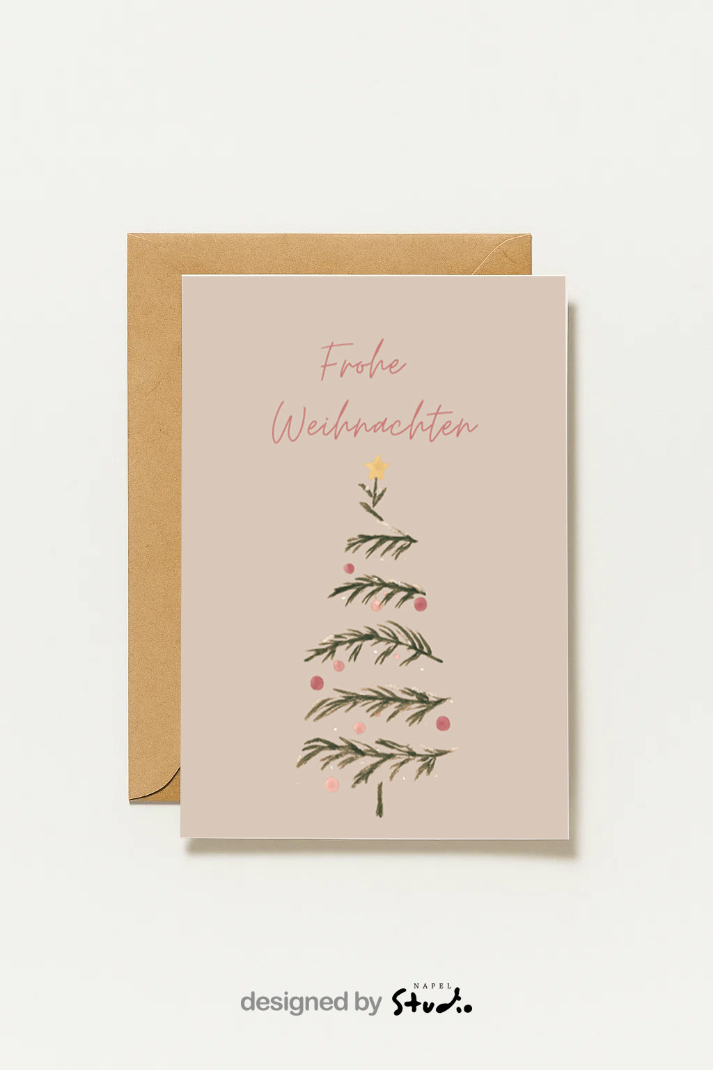 Carte de Noël minimaliste avec sapin de Noël | Carte de Joyeux Noël