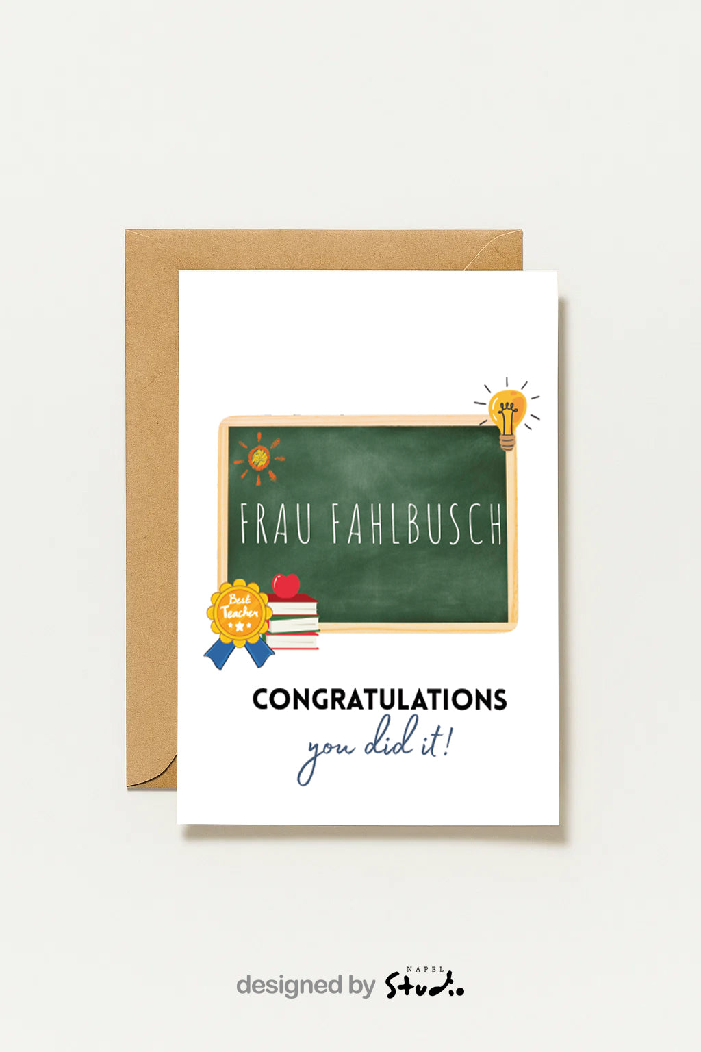 Carte de remerciement pour enseignants | Carte personnalisée pour les enseignants