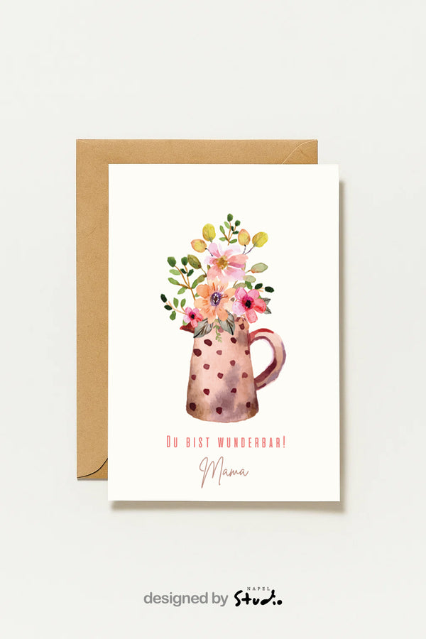 Postkarte Mama Du Bist Wunderbar Für Mama