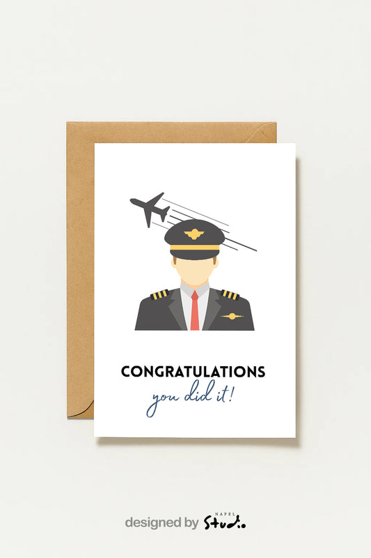 Pilot Glückwunschkarte | Abschluss Karte